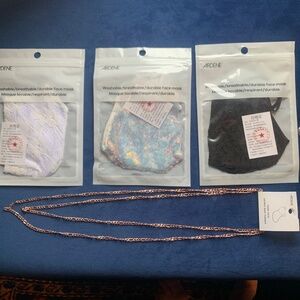 NWT 4 Piece GLAM Mask Set (Lace & Sequin)